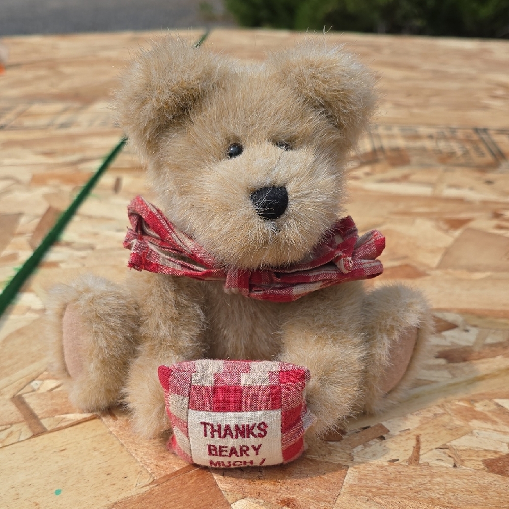 Boyds Bears Tan and Red Plush Bear
